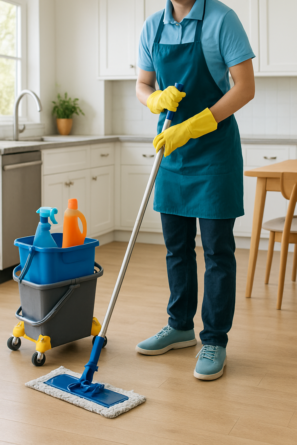 Profesjonell rengjøring i et lyst nordisk hjem